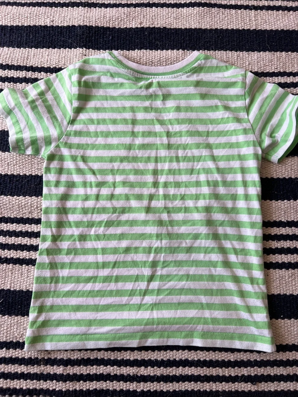 Polo Ralph Lauren Green & White Striped Pocket Tee with Pink Pony age 5/6 boys